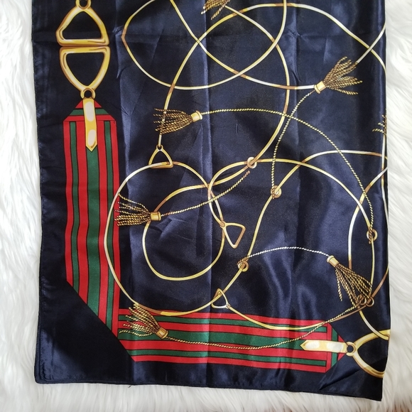 Satin Scarf Blue And Red Color 34 × 34 Inches..... - Picture 9 of 9